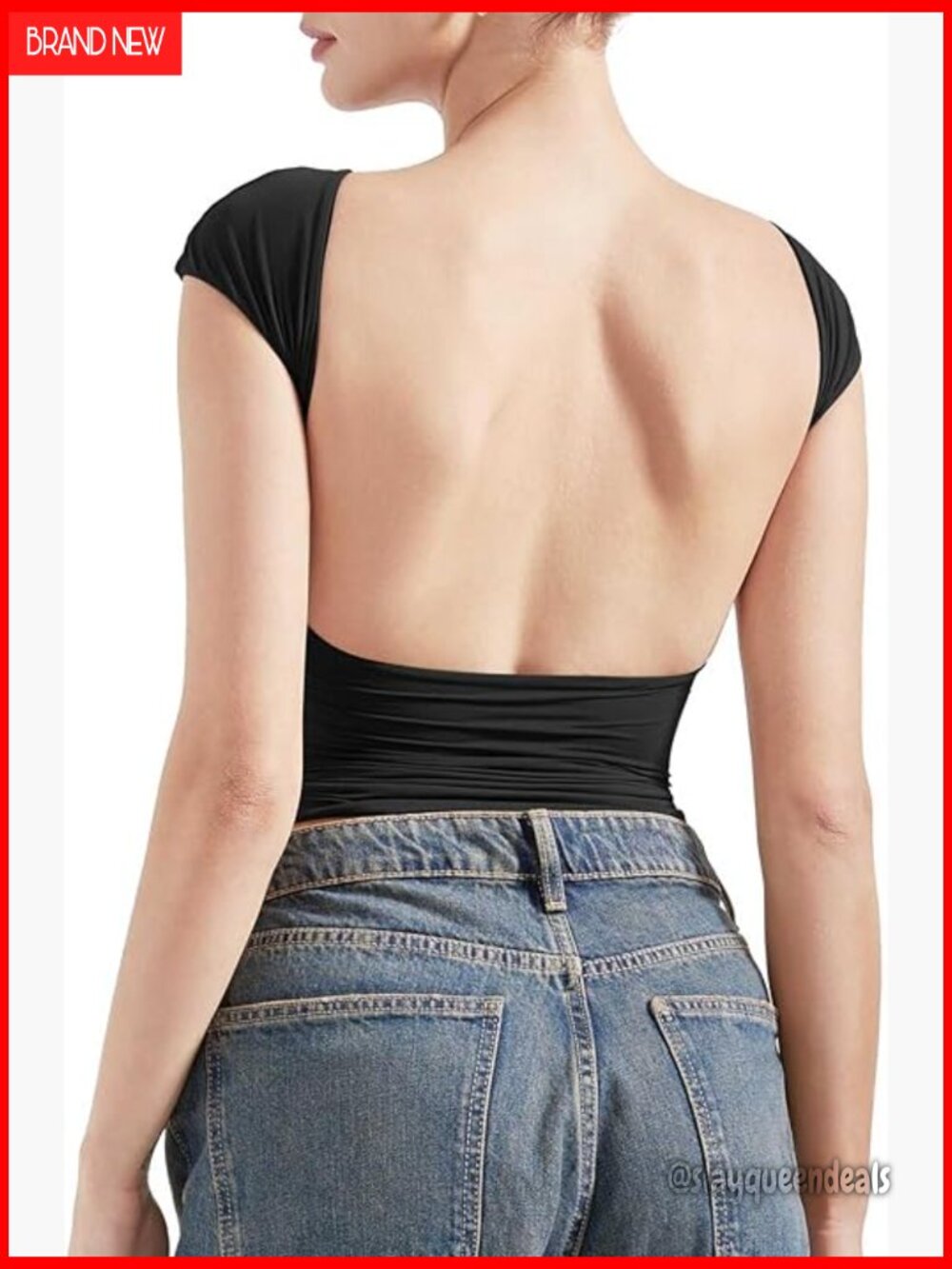 Double Lined Backless Crop Top, Y2K Going Out Tee, Fitted Summer Basic